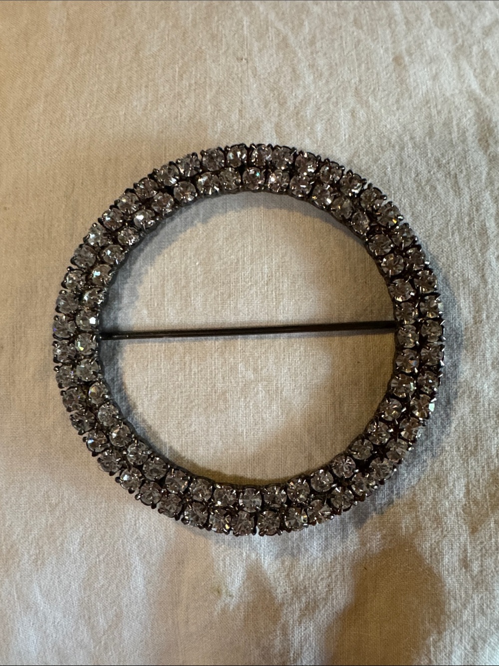 Authentic mid-century vintage costume jewelry brooch/sash pin